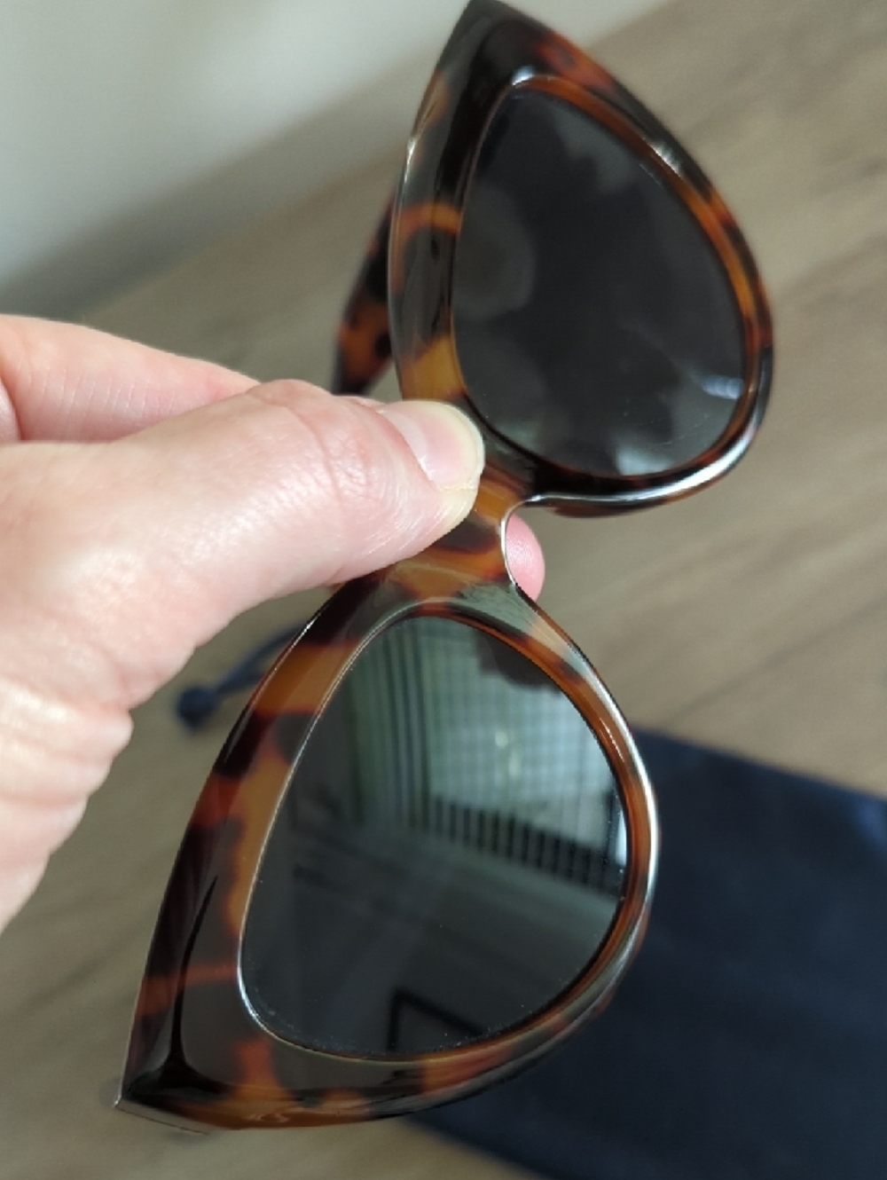 J. Crew Tortoiseshell Cat-Eye Sunglasses - Brown Tortoise with Dark Lenses - Picture 3 of 4